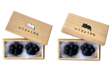 墨細工　にくきゅうずみ　黒猫/白猫