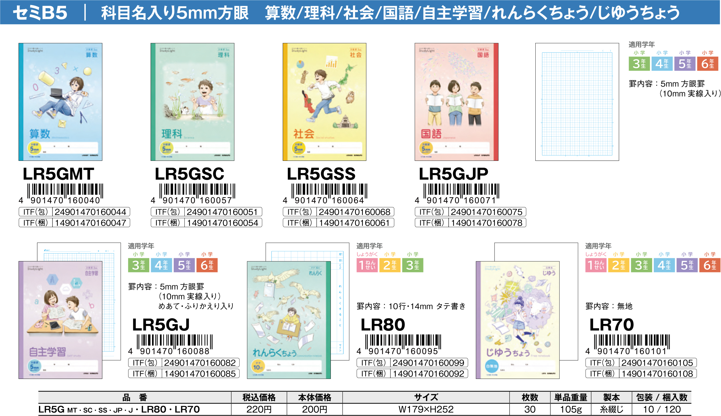 科目名入りノート