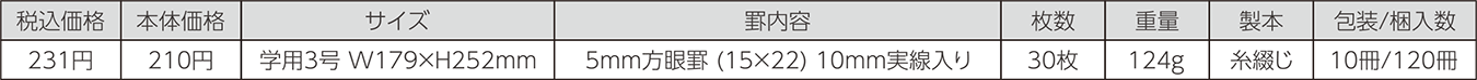 スクールキッズ5mm方眼スペック