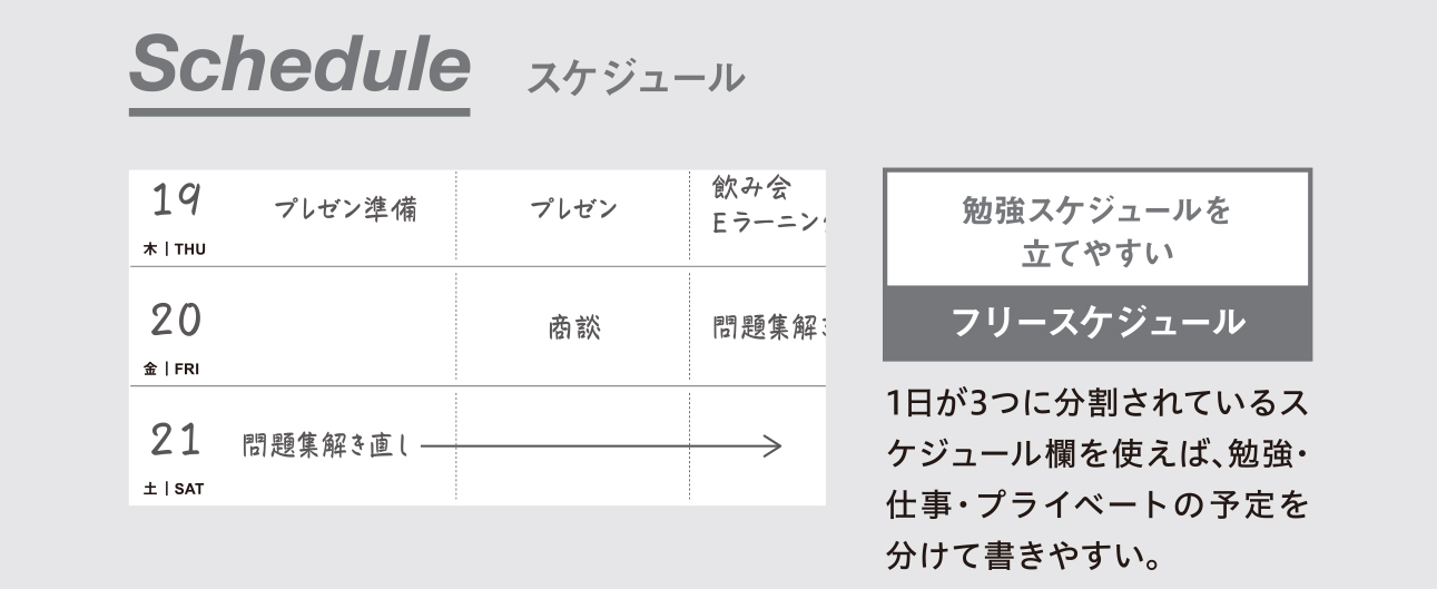 schedule罫内容案内