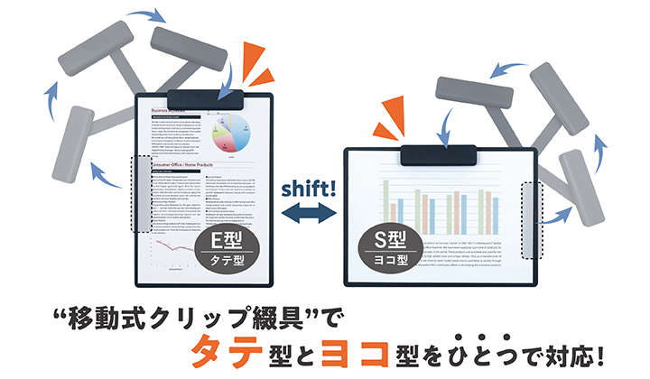 タテヨコ兼用クリップボード シフテ A4